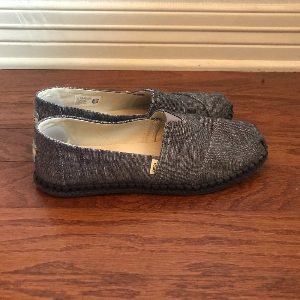 Toms Blue Canvas Slip-On Flats